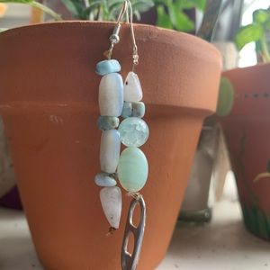 Homemade upcycled fishing line earrings!